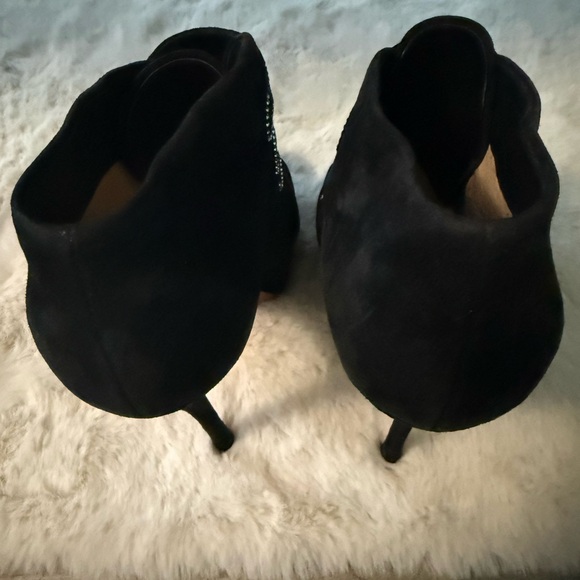 Christian Louboutin Black Heeled Boots with Rhinestone Accents - Picture 2 of 8